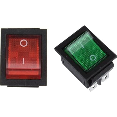 2 Pcs 4 Pin DPST ON/OFF Snap in Rocker Switch, Red Light & Green Light