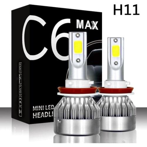 2PCS Car Headlight Bulbs Car Automobiles Parts C6 MAX Mini H8 H9 H11 Car Headlight 72W 8000lm 6000K For Car Fog Lamp Lights 12V