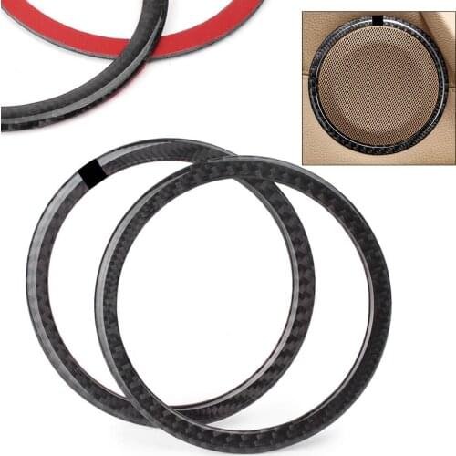 2pcs Carbon Fiber Car Door Speaker Loud Ring Deco Sticker Cover Trim For BMW E90 3Series 2006-2011 X1 E84 2012-2015