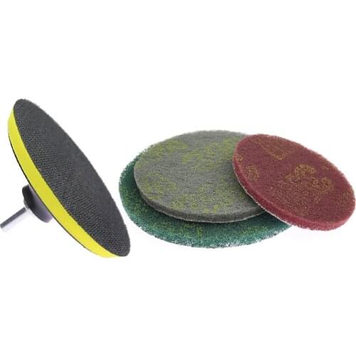 5+5+5 pieces Drill Scouring Pad Coarse/Medium/Fine Non-woven Sanding Disc + 1 piece Holder Nozzle