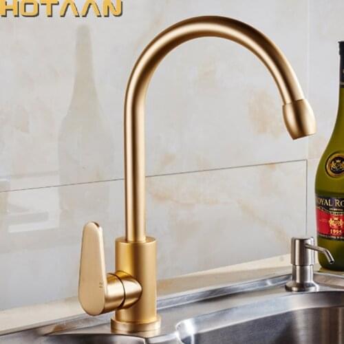 Free shipping Aluminium Hot and cold kitchen faucet Single handle single hole kitchen faucet Kitchen sink faucet torneira YT6053