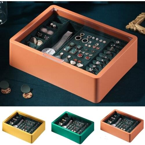 Large Jewelry Storage Box with Clear Lid 2-Layer Rings Earrings Necklace Holder Case Jewelry Organizer for Women Girls d88