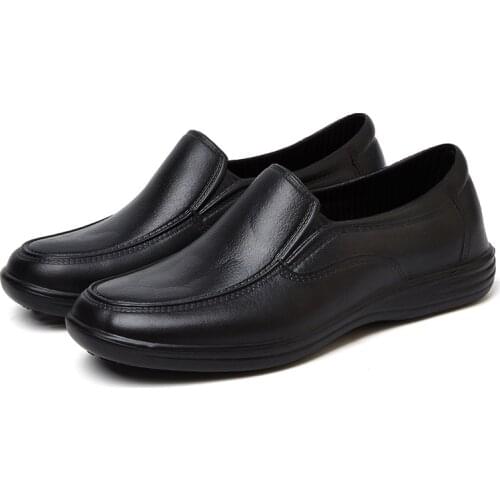Black Chef Shoes Antiskid Kitchen Working Shoes Labor Protection Cook Shoes Oil Proof Waterproof Restaurant Hotel Waiter Shoes