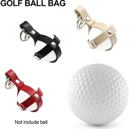 Mini Portable Golf Ball Pocket 3 Colors PU Ball Pouch With Keychain Golf Ball Bag Golf Accessories For Golf Courses