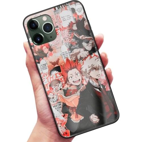 Kiribaku Eijiro Kirishima Katsuki Bakugo Glass Soft Silicone Phone Case Cover Shell For IPhone SE 6s 7 8 Plus X XR XS 11 Pro Max
