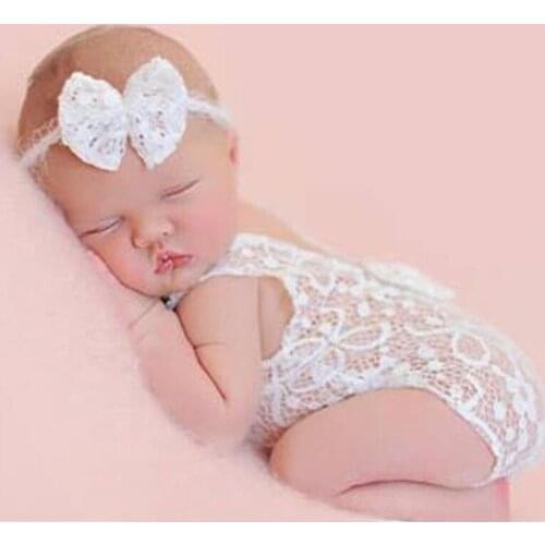 Newborn Photography Props Newest Baby Product Studio Photography Accessories Lace Romper Back Tie Girls Outfit Baby Gift Photo