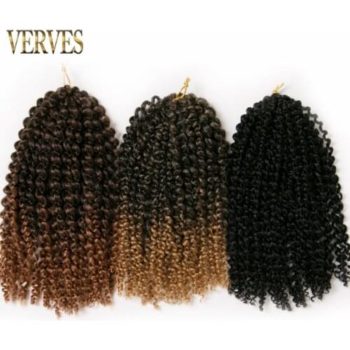VERVES 10 pack 12 inch 60 g/pack crochet braids hair Curly Marly Braid synthetic ombre braiding hair extentions free shipping