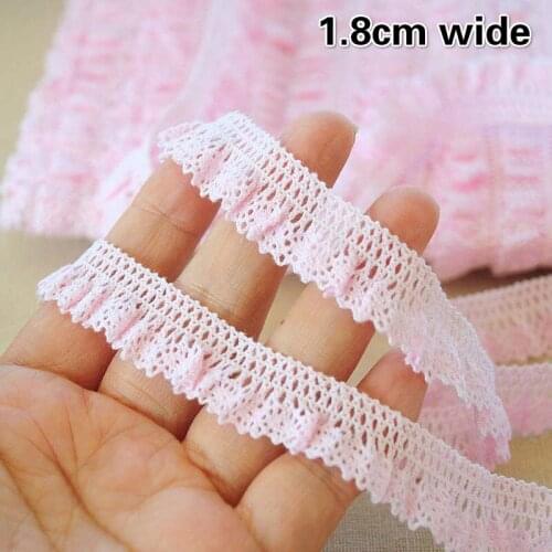 1.8cm Wide Spandex Cotton Stretch Woven Lace Ribbon Handmade Diy Childrens Dress Skirt Cuff Neckline Bra Strap Trim Decorative