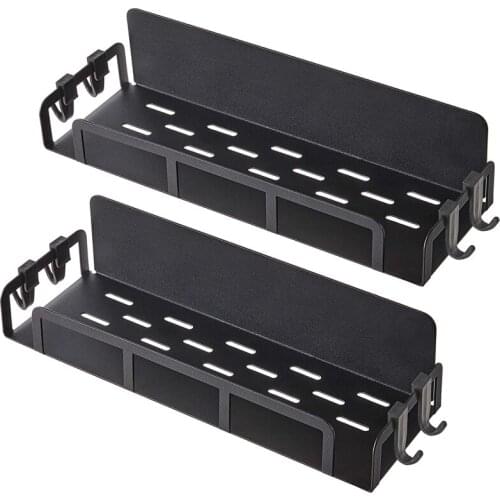 Refrigerator Magnetic Spice Rack With Hooks,12 Inch Fridge Spice Shelf Organizer Hanging Storage Rack Pack Of 2