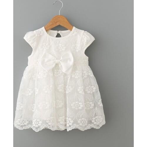 Infant clothes girl summer new baby girls dress Kids white first birthday 1 year lace Cute party dresses Newborn princess Dress
