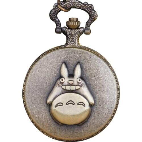 Anime Pocket Watch Chains Necklace Retro Quartz Pocket Watches Pendant For Kids Gifts Relogio De Bolso Relo