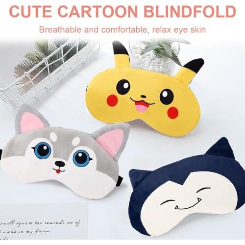 Sleeping Eye Cover Mask Sleep Cute Night Dream Mask Bandage Sort Pikachu Blindfold For Men Women Relax Health Nap Travel Goggles