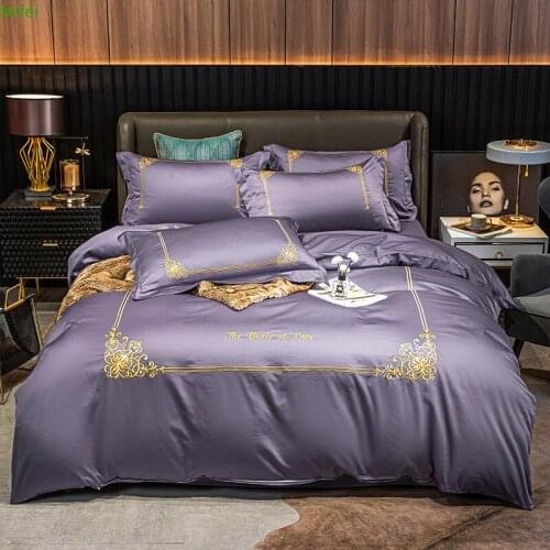 Luxury Bedding Set For Home Bedding Sets Embroider Sheet 220x240 Bed Qulit Linens Duvet Set Bed Cover Flat Sheet Full King