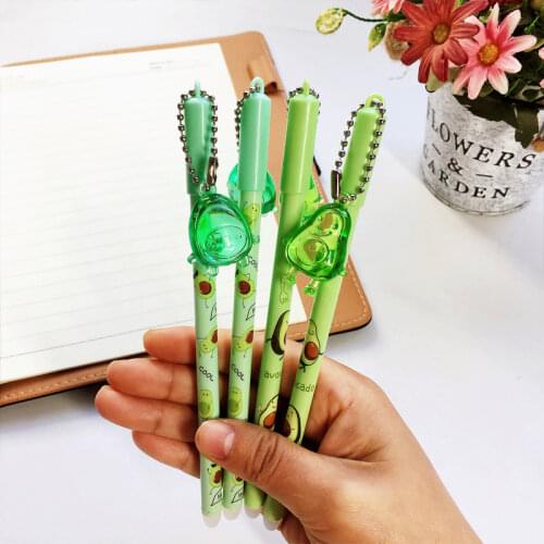 1PcsKawaii Fruit Neutral Pen Cute Avocado Gel Pen 0.5mm Black Ink Pen For Kids Gifts School Office Stationery Supplies