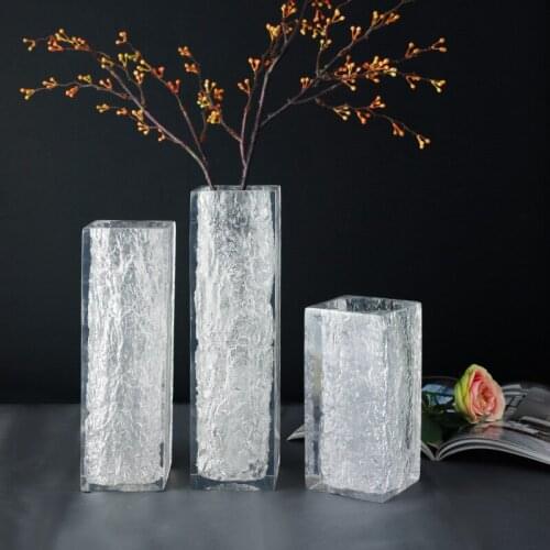 Modern simple transparent resin charms vase decoration living room model room home soft decoration crafts dry vase flower