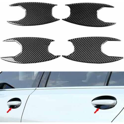 Carbon Fiber Car Exterior Door Handle Bowl Cover Trim For BMW 3 Series G20 2019 2020