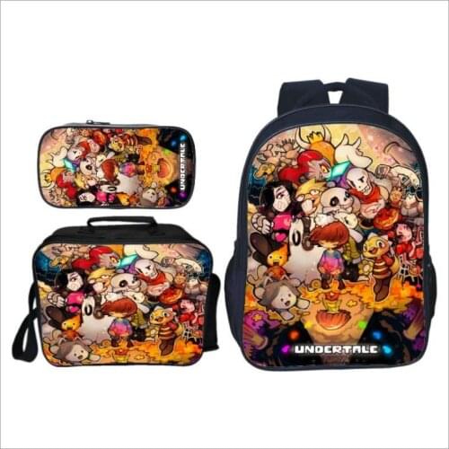 Undertale Backpack 3pcs/set School Backpacks Boys Girls Bag Children School Bags Undertale Schoolbags Kids Gift Bag