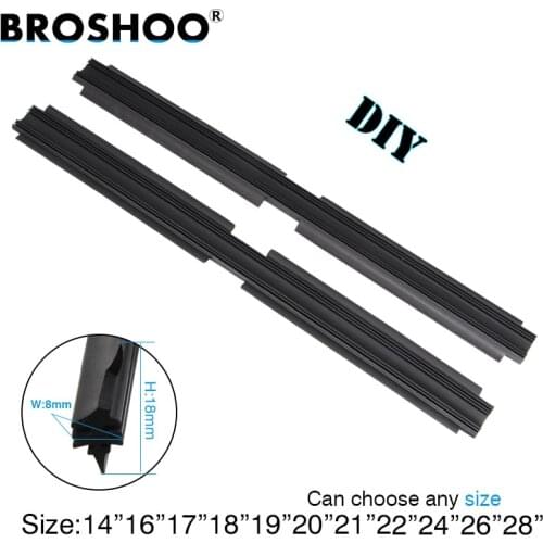 BROSHOO 2PCS/Lot Car Auto Vehicle Insert Natural Rubber For Valeo Type Beam Wiper Blade Only (Refill) 8mm 14" To 28" Accessories