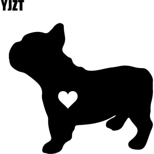 YJZT 14CM*12.7CM French Bulldog Decals Decoration Vinyl Animal Car Sticker Black/Silver C2-3169