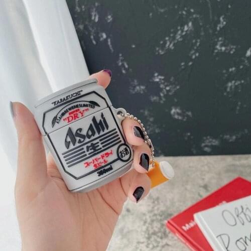 Brand Asahi beer For AirPods 1 2 3 Pro charge box soft silicone Wireless bluetooth Earphone protect cover coque Accessories