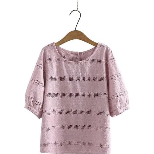 Plus Size Round Neck Floral Embroidery Tops Women Short Sleeve Summer Tshirts Vintage Large Size Tee