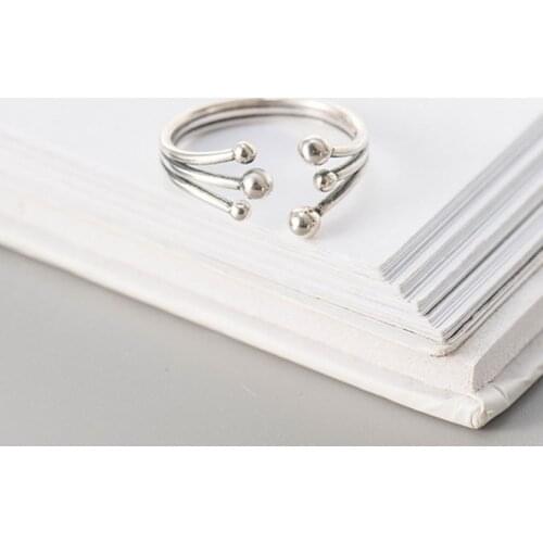 YPAY Real 925 Sterling Silver Toe Ring For Women Geometric Opening Adjustable Finger Rings Fine Engagement Jewelry Gift YMR374