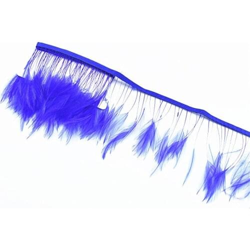 10yards Royal blue Pheasant Feather ribbon Trim Clothing Wedding decor Rooster"s neck feathers DIY Chicken Feathers for crafts