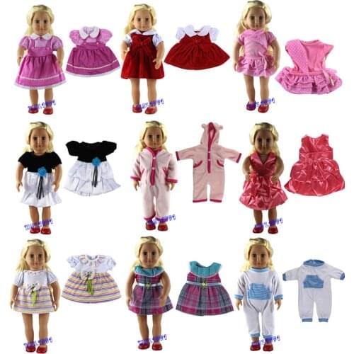 15 Colors American Doll Dress 18 Inch Doll Clothes Princess skirt And Dresses Many Style for Choice