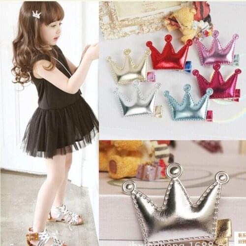 2PCS Kids Hair Clips Hair Clips Girls Party Princess Leather Hair Style Buckle