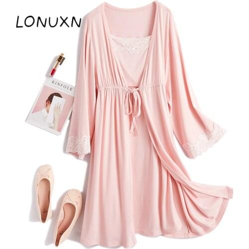 High Quality 2Pcs/Set Pregnancy Maternity Pajamas Sleepwear Pregnant Breastfeeding Nightgown Elegant Maternity Nursing Dress