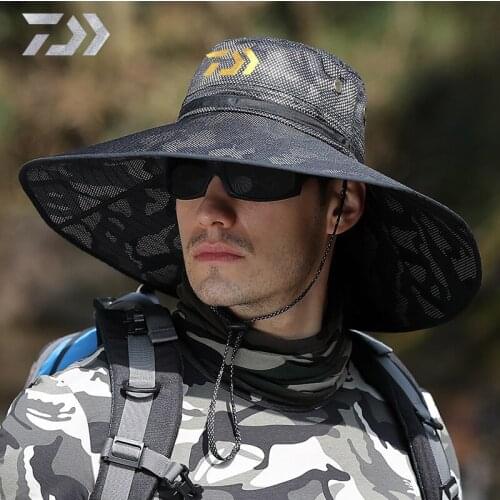 2020 Daiwa Male Summer Waterproof and Windproof Fishing Cap Outdoor Sun Protection Camouflage Climbing Hat Cycling Fishing Cap
