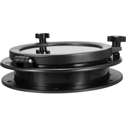 21cm Replacement Boat Porthole Hatch Durable Universal Car Black Easy Install Opening Pre Drilled Window ABS Accessories Round
