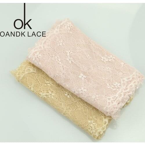 3 meter/ lot Eyelash Lace Fabric 19cm DIY Decorative High Quality Soft Off Nylon Eyelash Lace Trim Wedding Dress Fabric