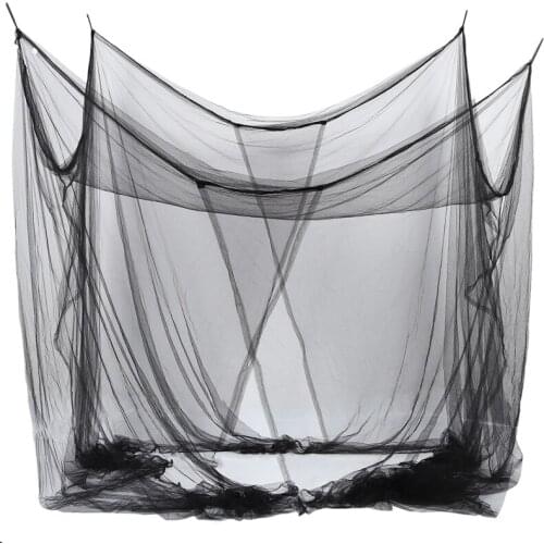 4-Corner Bed Netting Canopy Mosquito Net for Queen/King Sized Bed 190*210*240cm (Black) Retail