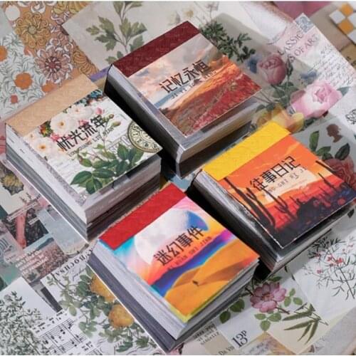 400 Pcs Vintage Ins Style Journaling Diy Scrapbooking Material Paper Retro Plant Flower Decoration For Scrapbook Envelopes Cards