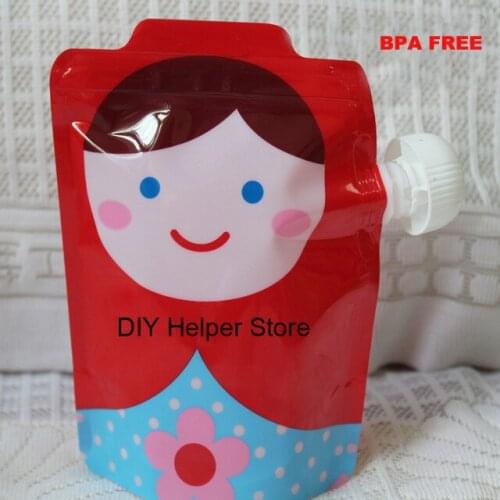 Pouches 5pc/lot Hot Sale BPA Free Baby Easy Food Jelly Feeding Bag For Fruit Pulp Pouch Feeding Bag Wholesale For Distributor