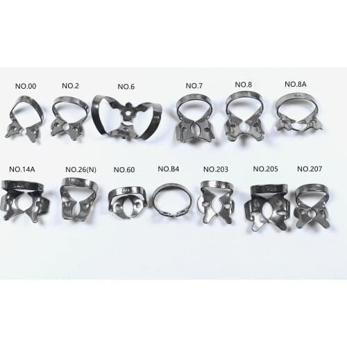 5Piece Dental Rubber Dam Clamps Endodontic Endo Rubber Sheets Clip Porcelain Teeth Frames Punches