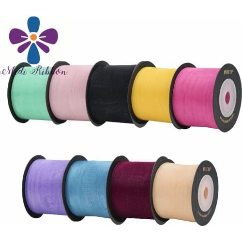 5 Yards 38mm Transparent Snow Yarn Colorful Ribbon Christmas Wedding Party Decoration Bow Card Gift Cake Box Packaging Sewing