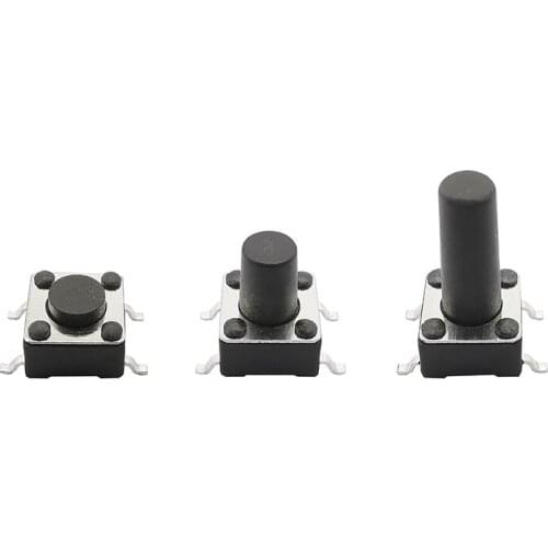 50Pcs 6x6MM PIN Micro Tactile Push Button Self-reset Switch Mini Tact Momentary Switch 4.3/4.5/5/5.5/6/7/8/9/10/12/13mm