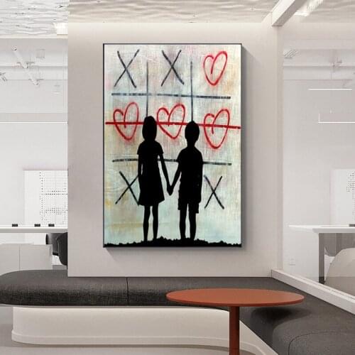 Abstract Banksy Canvas Street Art Prints Posters Boy and Girl Canvas Painting Wall Pictures For Living Room Cuadros Home Decor