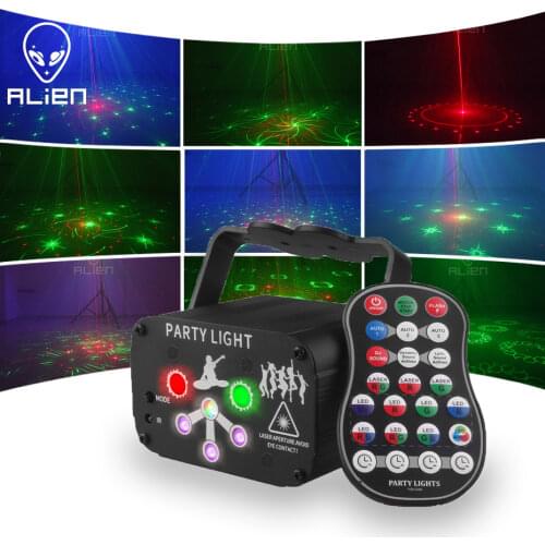 ALIEN RGB UV LED Party DJ Disco 60 Patterns Laser Light Projector Holiday Bar Christmas Halloween Wedding Stage Lighting Effect
