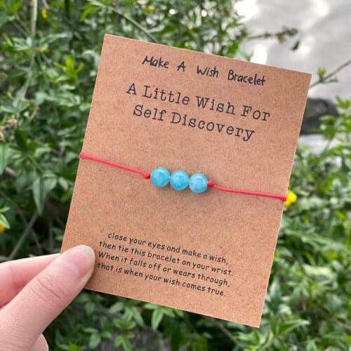 Aquamarine Crystals Wish Bracelet Spiritual Awareness Bracelet Healing Bracelet Crystal Jewelry Women Men Regulate Emotion Gifts