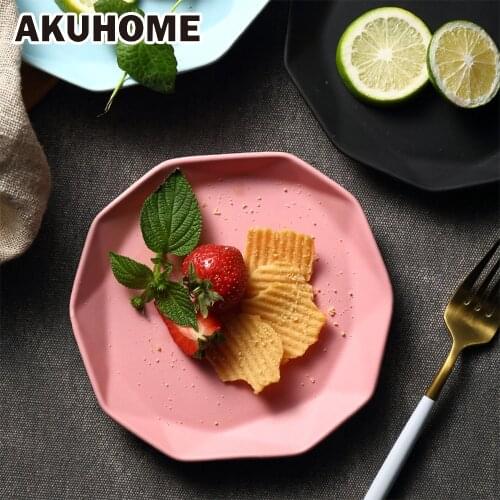 Ceramic Dinner Plates Beef Plate Tableware Solid Matte Dessert Dish Simple and Creative Salad Cutter Dishes Akuhome