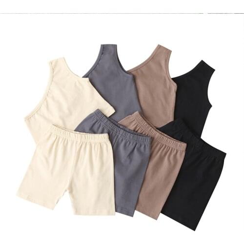 Citgeett Summer Kids Baby Girls Fashion 2-piece Outfit Set One-Shoulder Solid Tops+Shorts Set Clothes