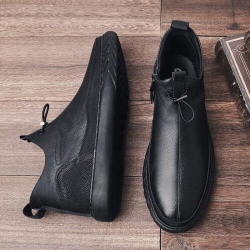 Casual Sneaker Fashion Shoes Men Male Shoe Loafers For Man Black Leisure Leather Mens Mens Hot Sale Causal Flat