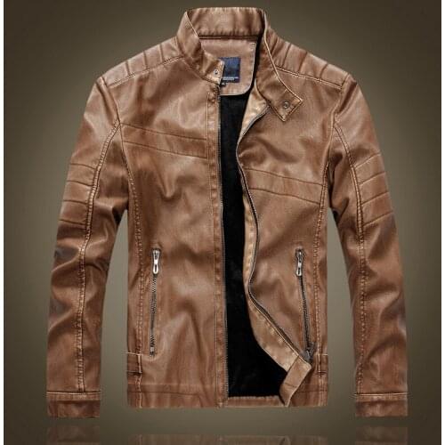 Spring Autumn mens Leather Jacket Short Fund Wash Skin PU Locomotive Heavy Metal Leather Clothing Loose Coat 3 colors size M-2XL