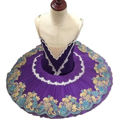 Professional Plattered Ballet Tutu Girls Gymnastic Dancing Dress Swan Lake Costume Kid Ballet Dress