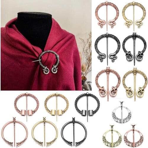 Retro Viking Brooch Collection Twists Knotted Fibula Cloak Pin Penannular Cloak Pin Shawl Pin Viking Style Pins Collection
