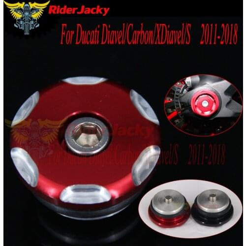 RiderJacky Black Red Motorcycle CNC Left Front Wheel Cap Bicolor For Ducati Diavel/Carbon/XDiavel/S 2011-2018