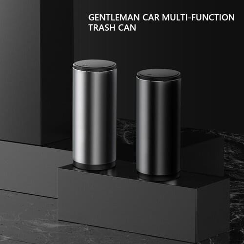 Car Styling Trash Bin Organizer Alloy Garbage Can Holder Car Rubbish Trash Bin And Garbage Bag Basket Bin Storage Bucket Holder